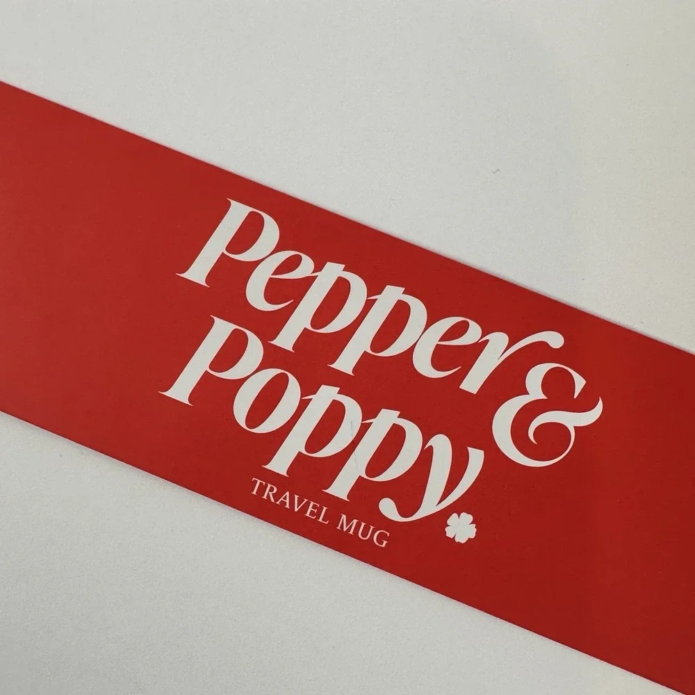 Pepper & Poppy Travel Mug 17oz Stainless Steel Insulated Bread Pretzel